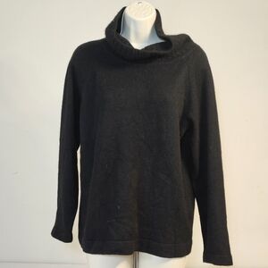 Vintage Black Women's Cowl Neck Cashmere Sweater